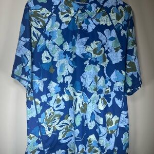 Tommy Bahama Blue and Green Island Zone Casual Button Down Shirt